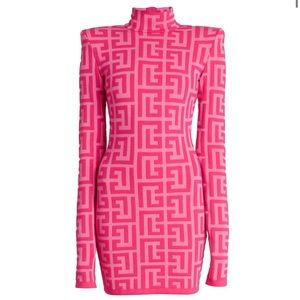 Balmain x Barbie Monogram Knit Minidress
